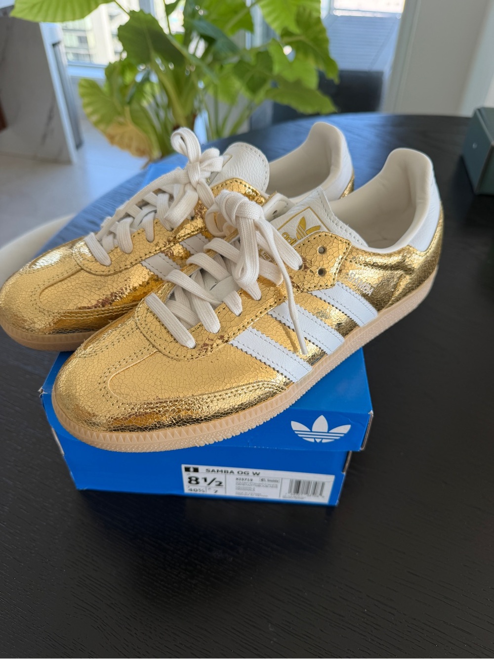 Women Adidas Samba OG Metallic Gold Sneaker